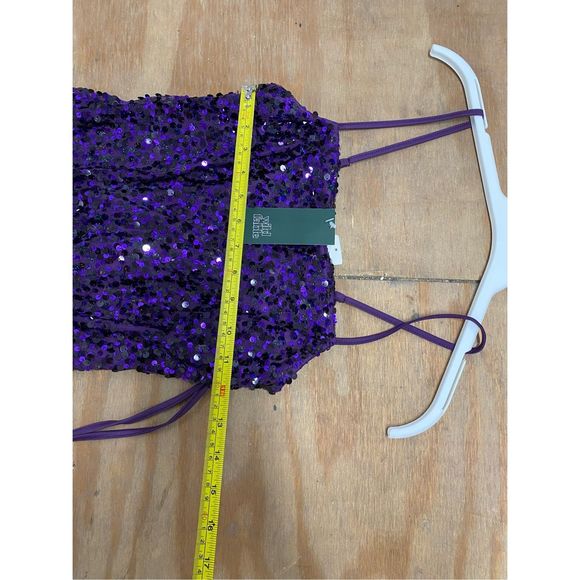Wild Fable Target NWT Purple Sequin Slip Dress Women's Size Small - Picture 4 of 9